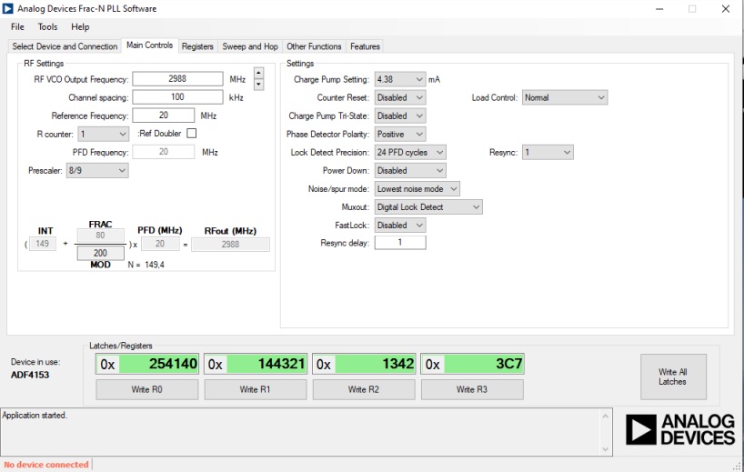 NORT module ADF4153 controller